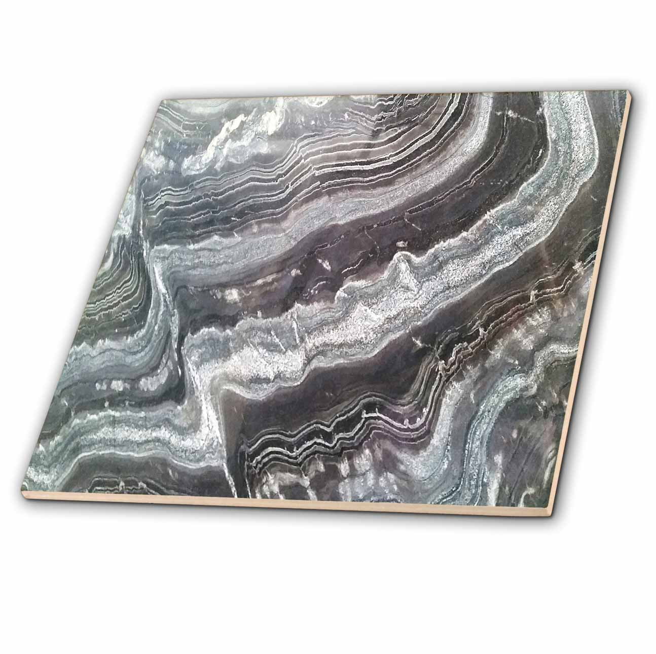 3dRose Image of Rivers Of Maroon And Gray Granite - Ceramic Tile, 6-inch