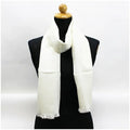 Pre-Owned Salvatore Ferragamo silk x wool stole white Gancini pattern AB rank SALVATORE FERRAGAMO ladies (Good)
