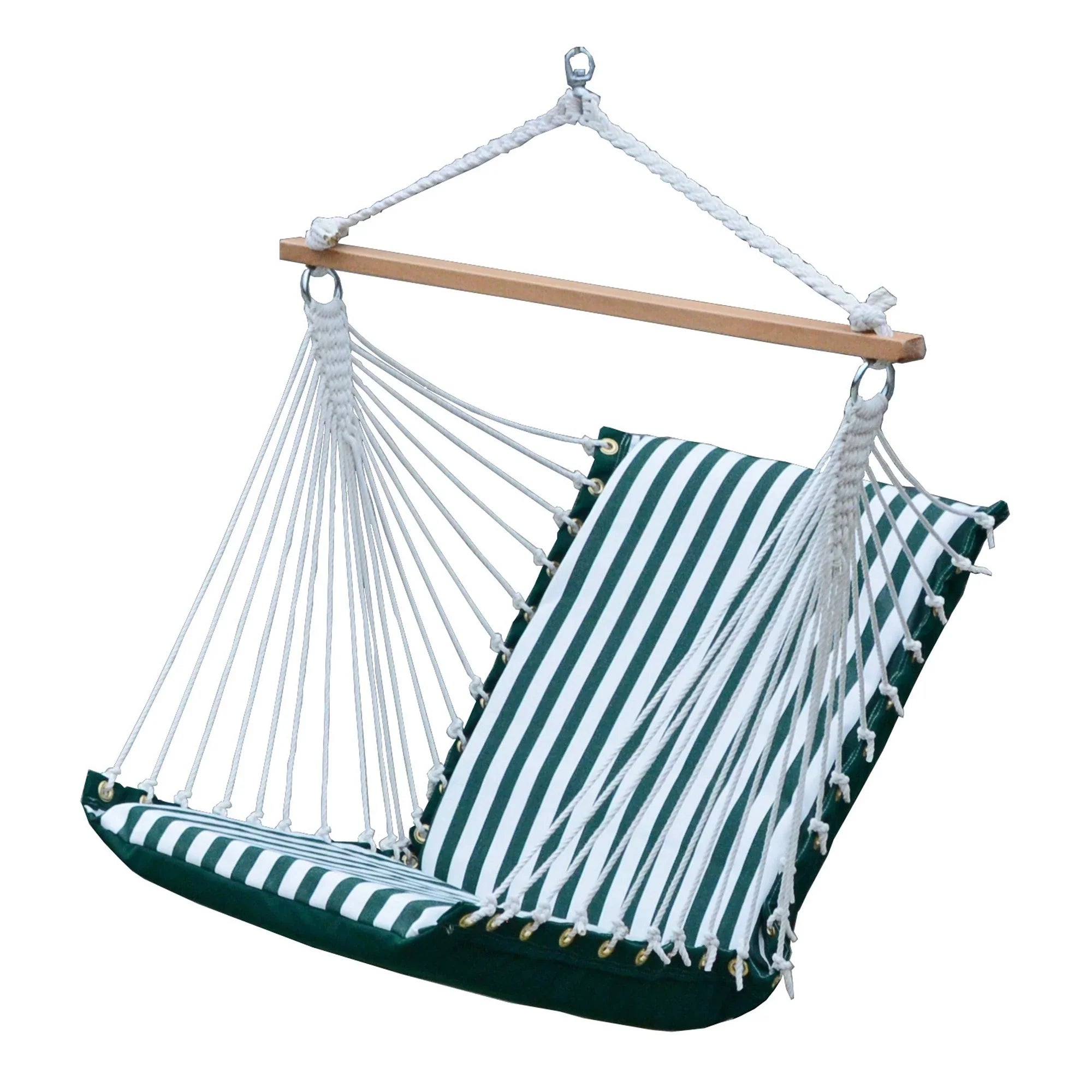 The Hamptons Collection 48" Green and White Acrylic Soft Comfort Hammock Chair