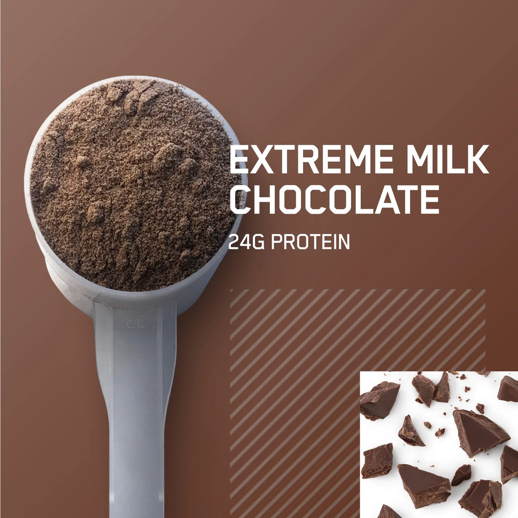 Optimum Nutrition, Gold Standard 100% Whey Protein Powder, Extreme Milk ChocoLatitudee, 10 lb, 141 Servings