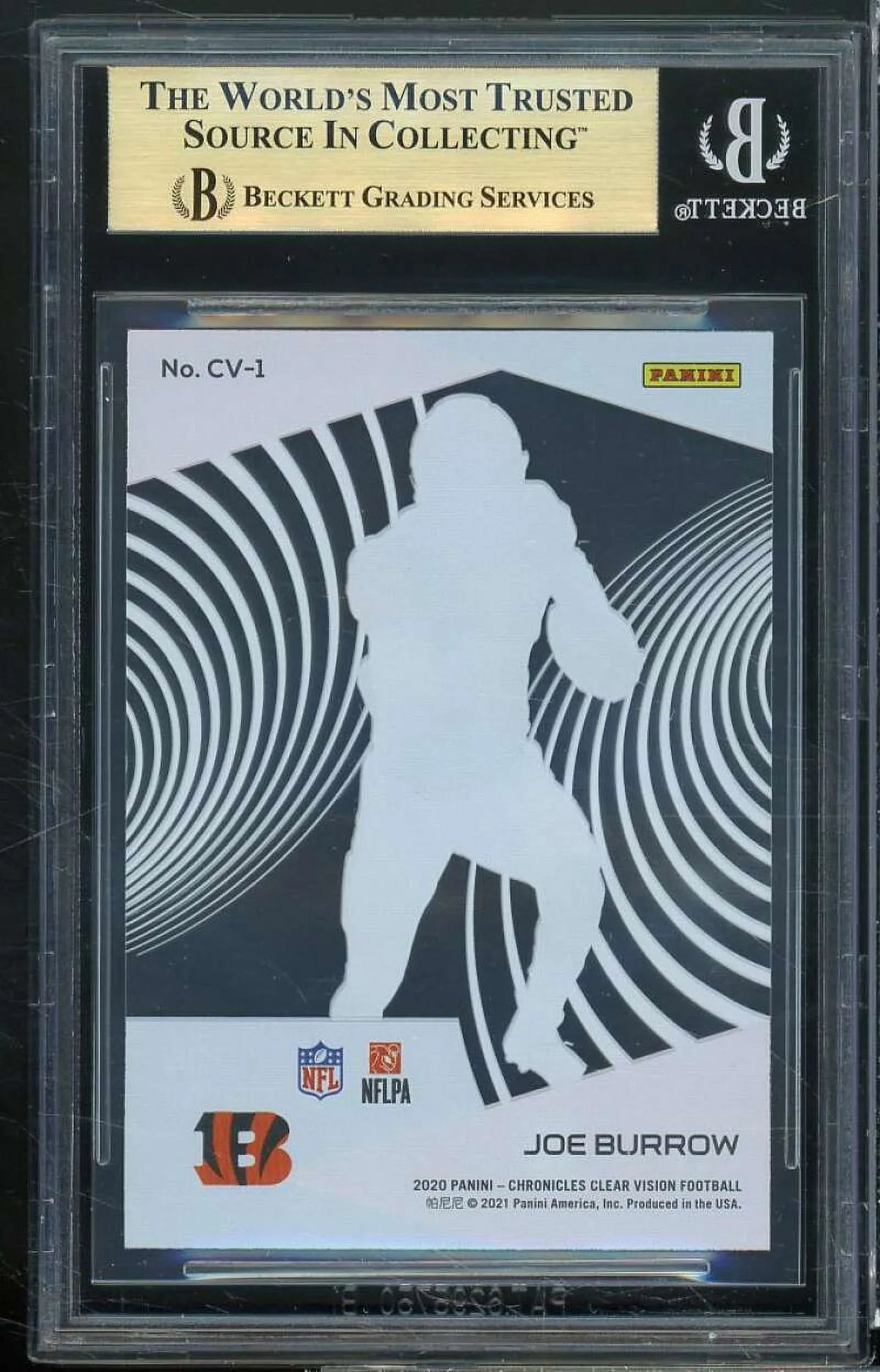 Joe Burrow Rookie 2020 Panini Clear Vision Rookies #1 BGS 9.5 (9.5 9.5 9.5 9)