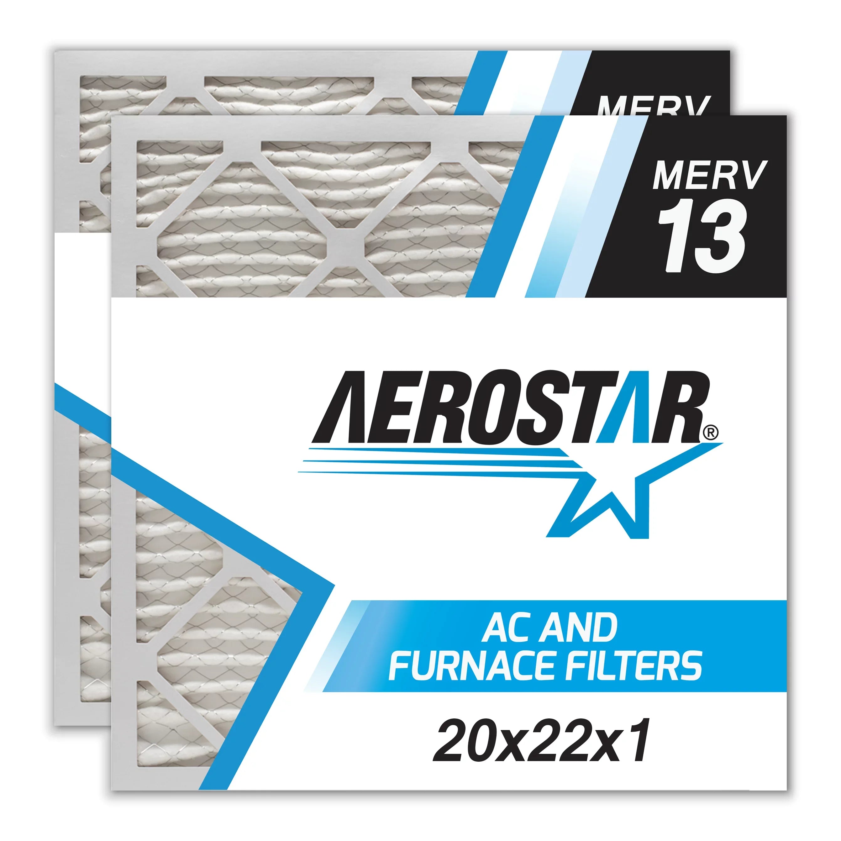 20x22x1  Air Filter by Aerostar - MERV 13, Box of 2