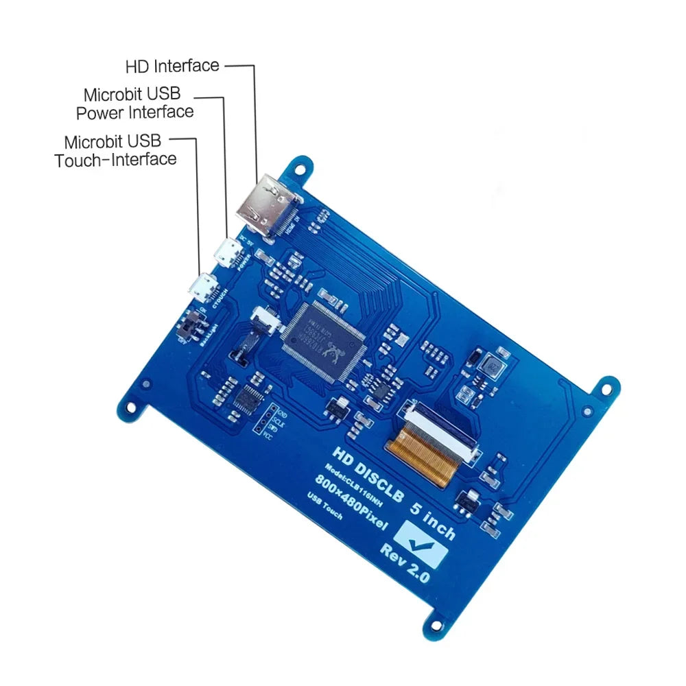 Andoer 5 Inch HD Capacitive Touchdisplay Display 800*480 Resolution Small Portable Monitor with USB HD Interface Compatible with Raspberry Pi Tool