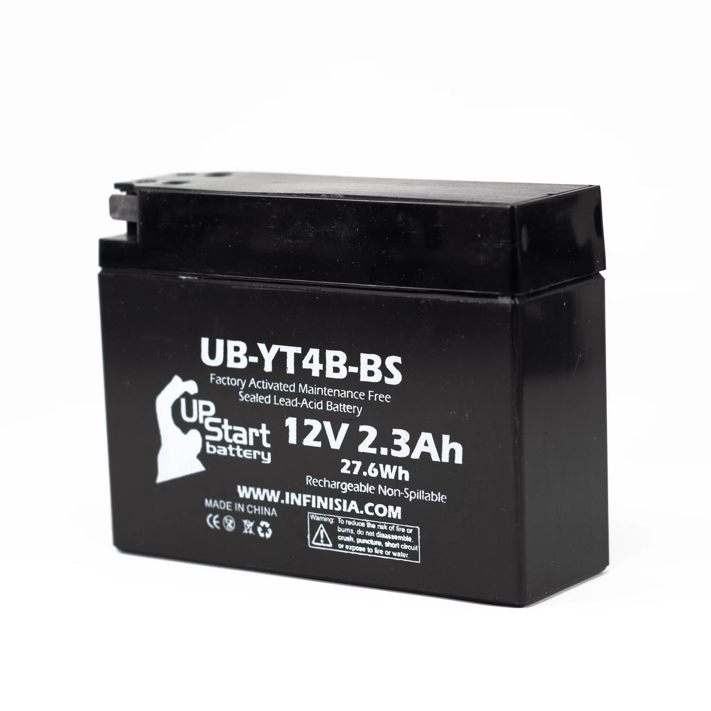 5-Pack UpStart Battery Replacement for 2005 Yamaha SR400 400CC Factory Activated, Maintenance Free, Motorcycle Battery - 12V, 2.3Ah, UB-YT4B-BS