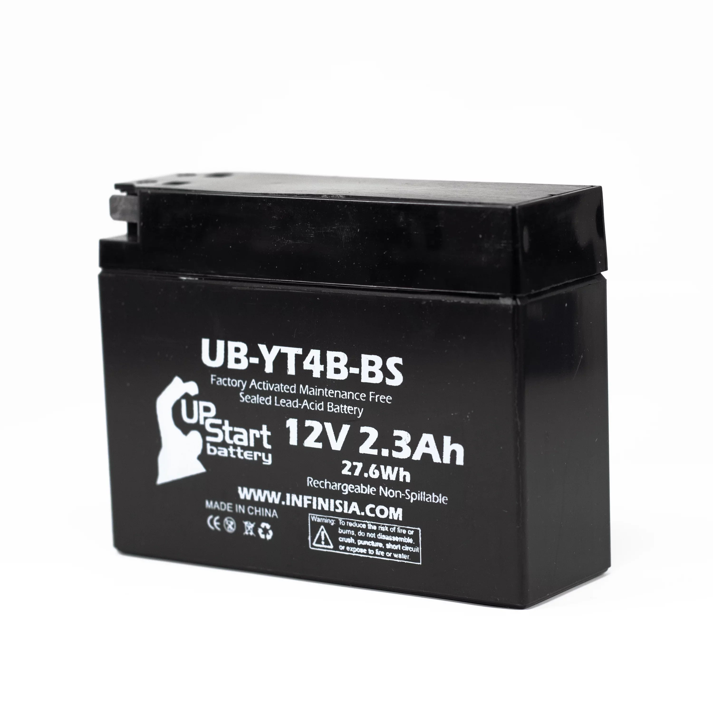 5-Pack UpStart Battery Replacement for 2005 Yamaha SR400 400CC Factory Activated, Maintenance Free, Motorcycle Battery - 12V, 2.3Ah, UB-YT4B-BS