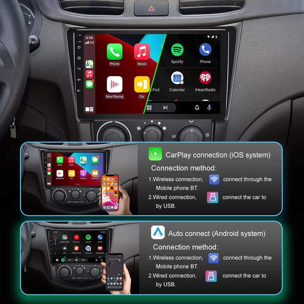 JMANCE 9 inch Apple CarPlay & Android Auto Car Stereo Receiver, Car Radio Compatible with 2010-2013 Mazda 3 with backup camera