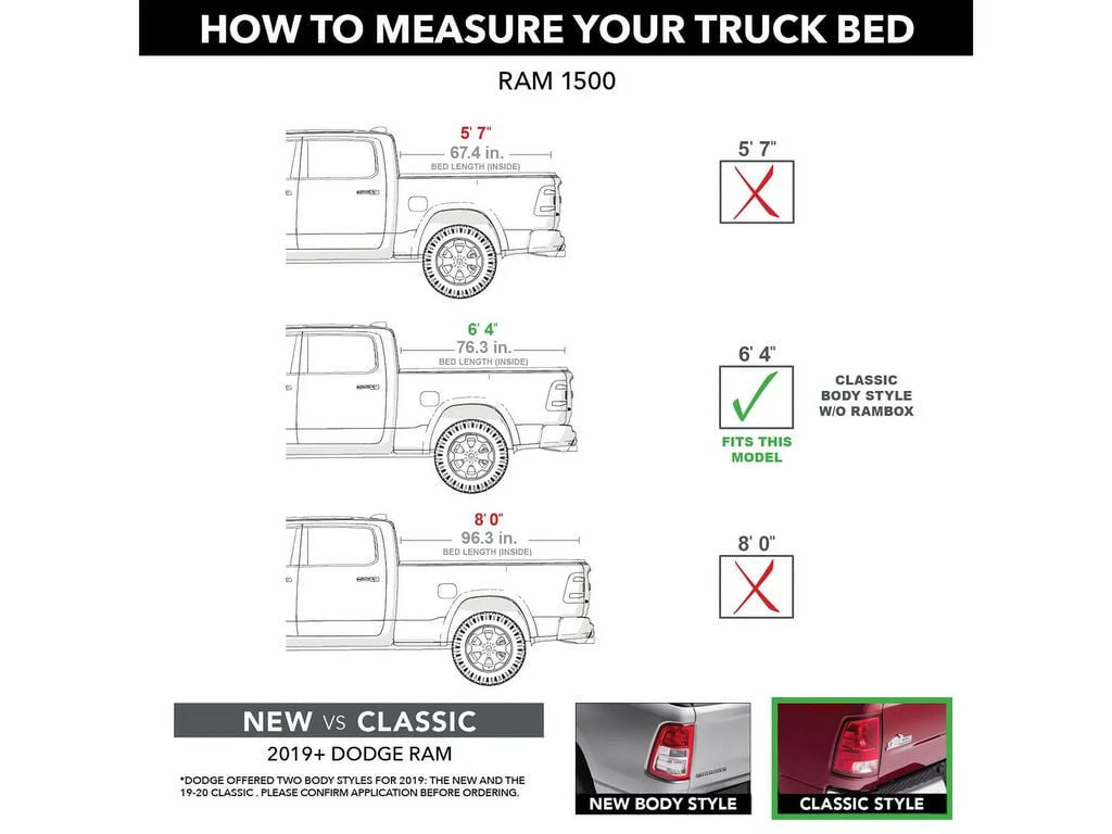BAK by RealTruck Revolver X4s Hard Rolling Truck Bed Tonneau Cover | 80213 | Compatible with 2009 - 2018, 2019 - 2021 Classic Dodge Ram 1500, 2010-21 2500/3500 6' 4" Bed (76.3")