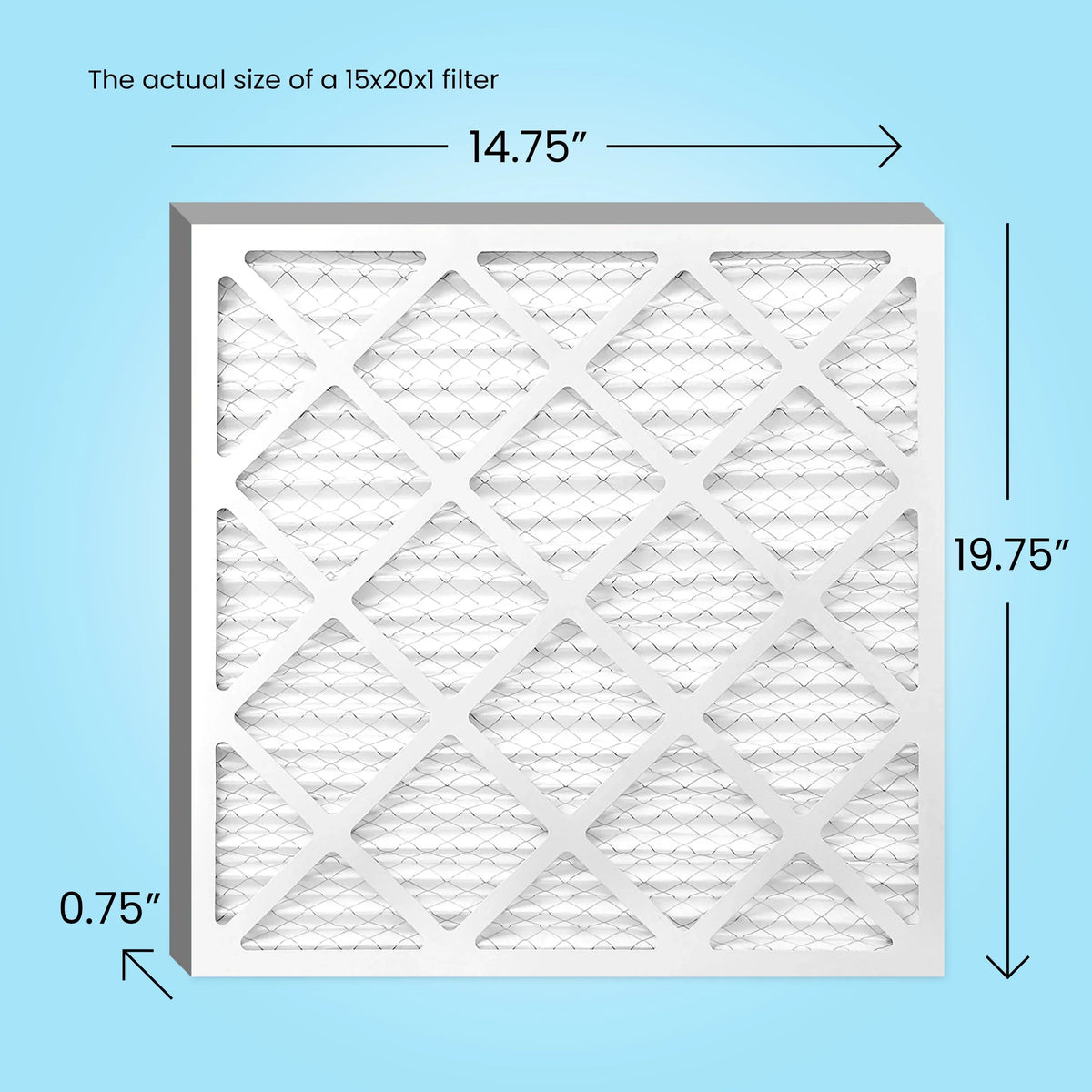 Mint Air, 15x20x1 Air Filter MERV 8, Pleated HVAC AC Furnace Filters (6 Pack)
