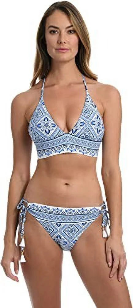 La Blanca Women's Breeze Halter Bikini Top Blue Size 12