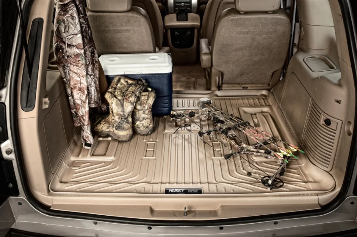Husky by RealTruck Weatherbeater Series Cargo Liner Black Compatible with 12-19 Toyota Highlander; Compatible with to back of 2nd row Seats over foldered 3rd row Seats