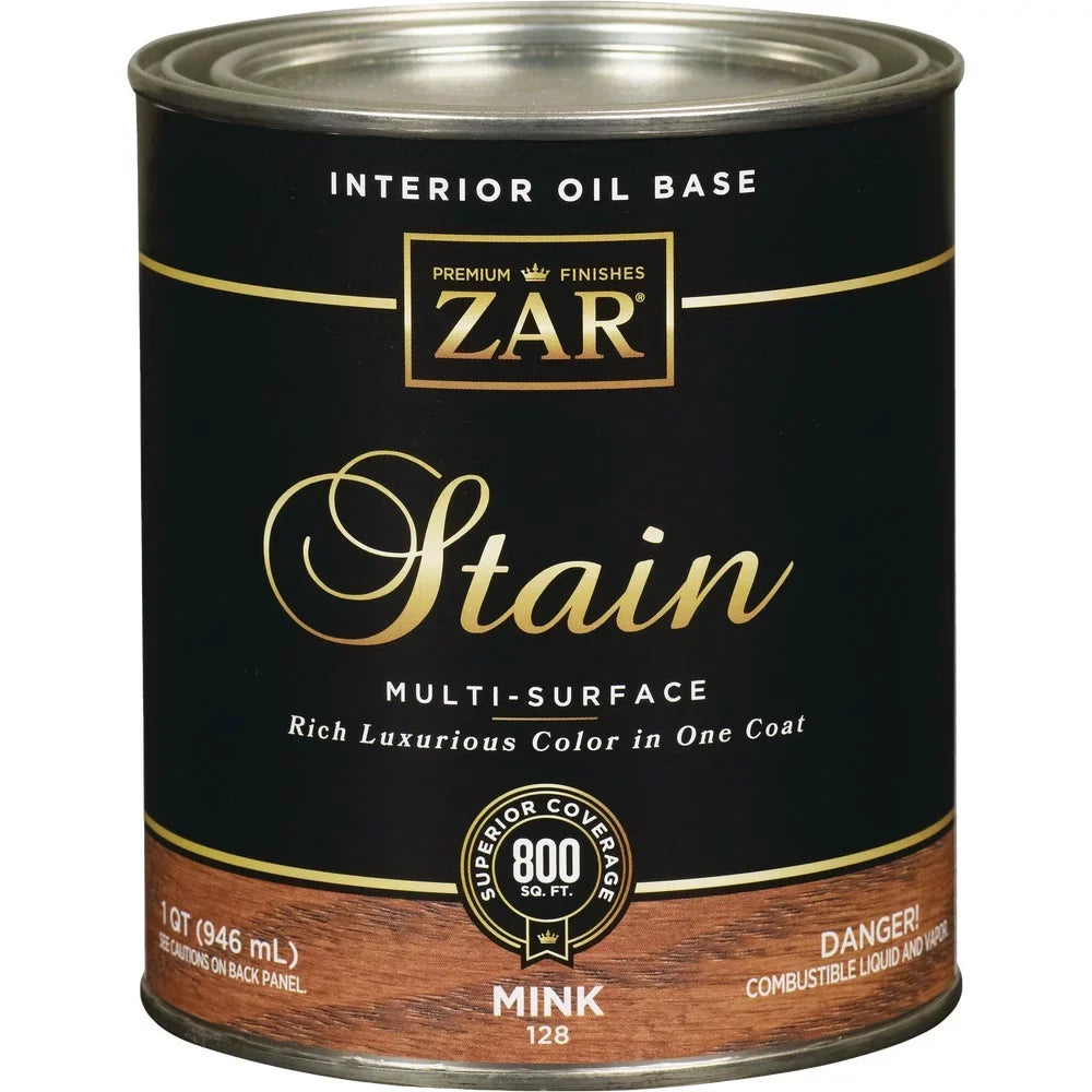 1PACK ZAR Oil-Based Wood Stain, Mink, 1 Qt.