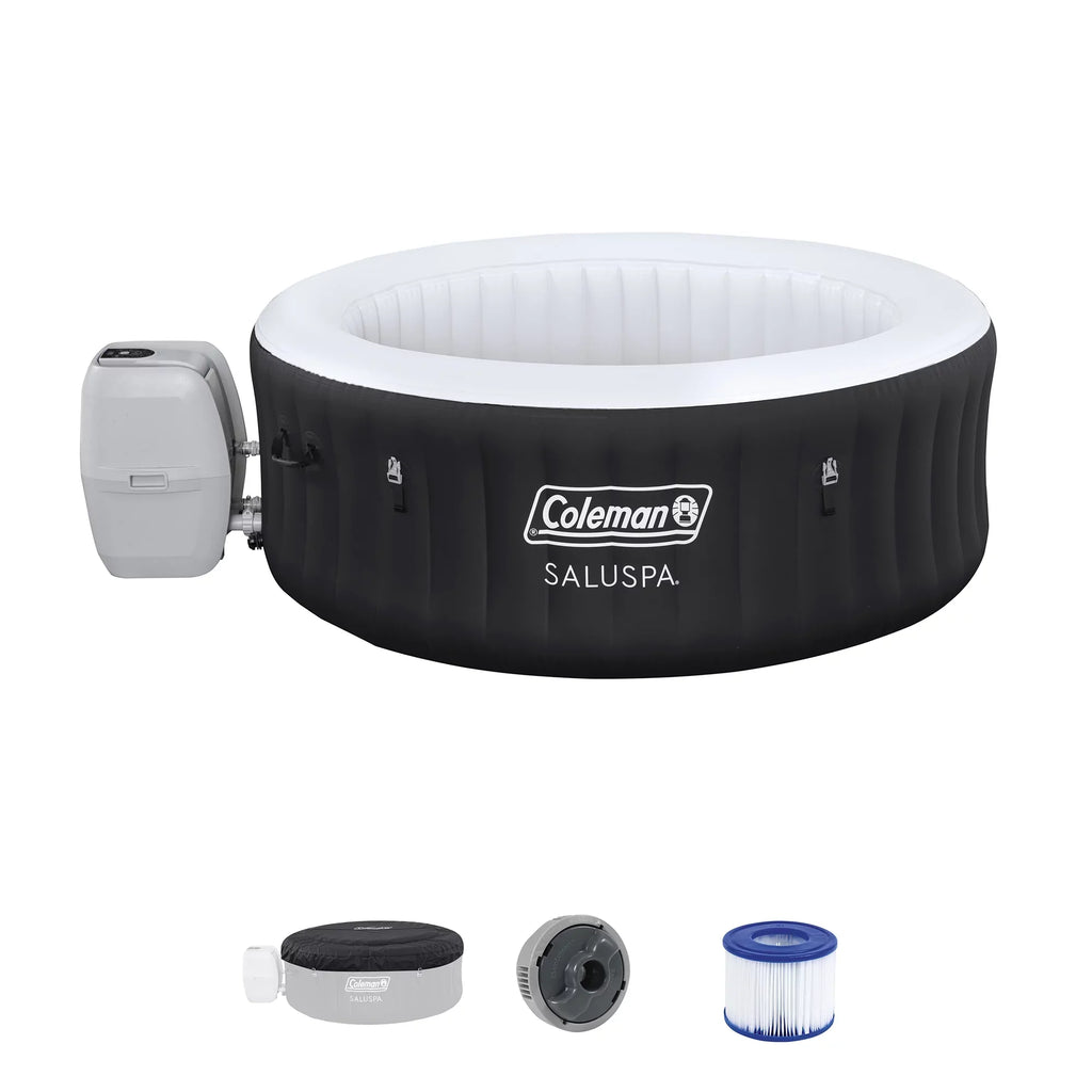 Coleman SaluSpa 4 Person InfLatitudeable Hot Tub Spa with 12 Filter Cartridges