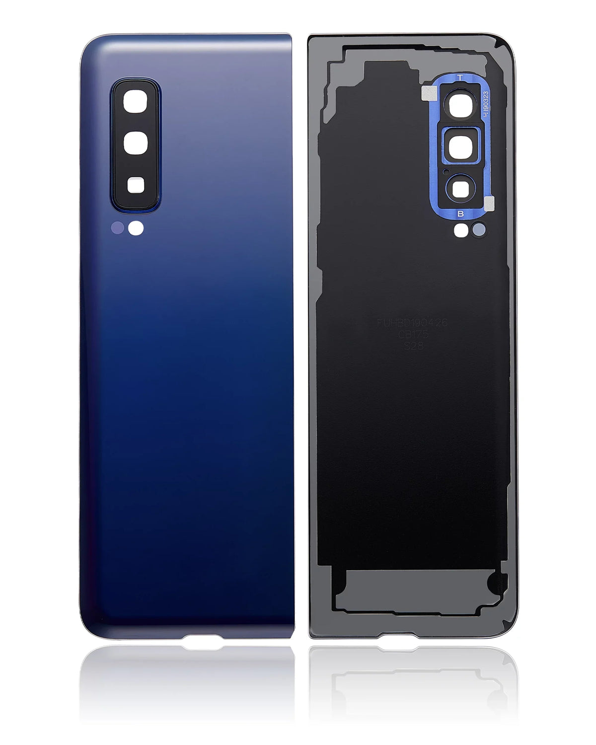 Replacement Back Cover Glass With Camera Lens Compatible For Samsung Galaxy Fold 4G (F900) (Premium) (Astro Blue)