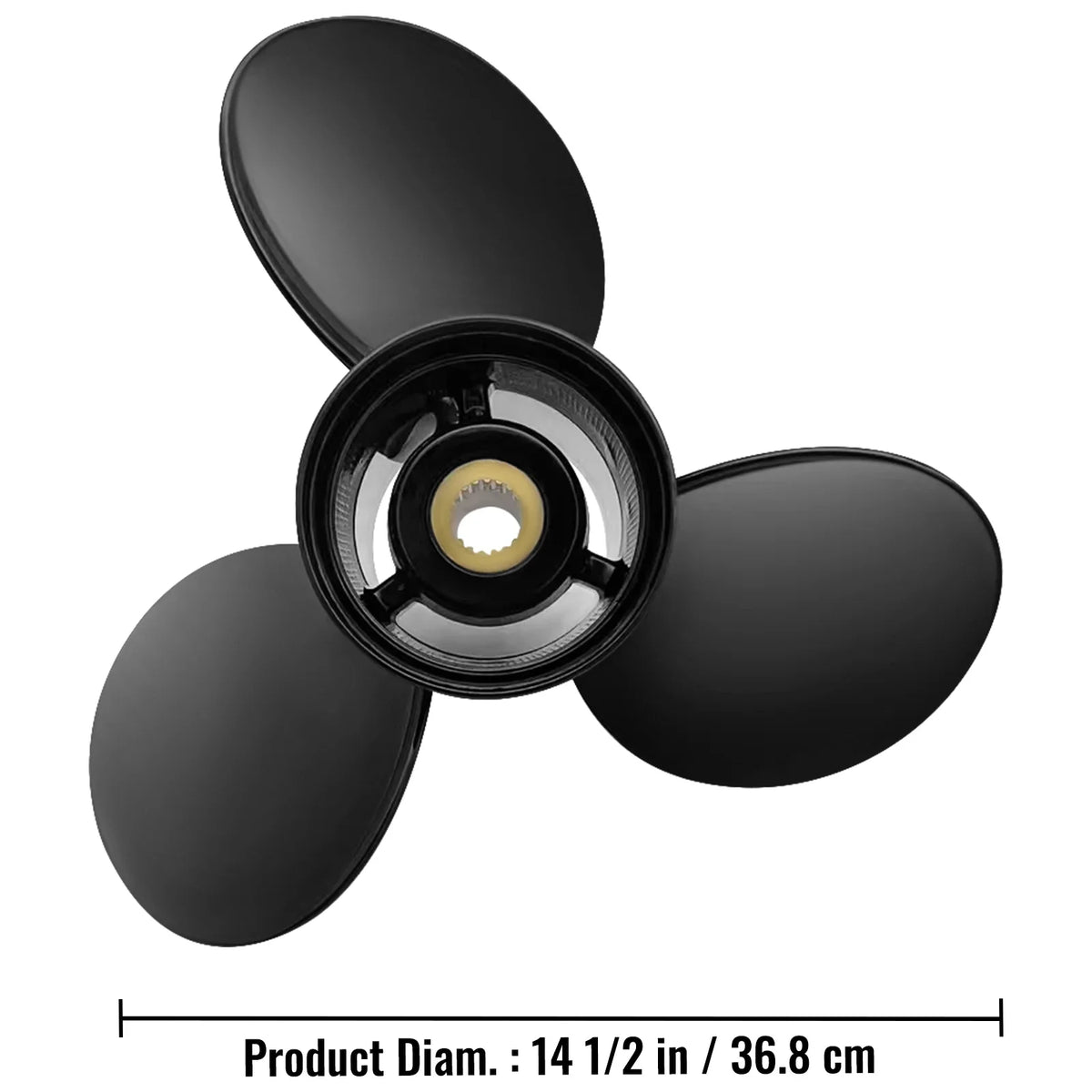VEVOR Outboard Propeller, 3-Blade 14.5" x 19" Boat Propeller, Replace for OEM 3817468, Compatible with SX Sterndrives Outboard Volvo Penta Engine, Right-handed Aluminium Propeller & 19 Spline Teeth