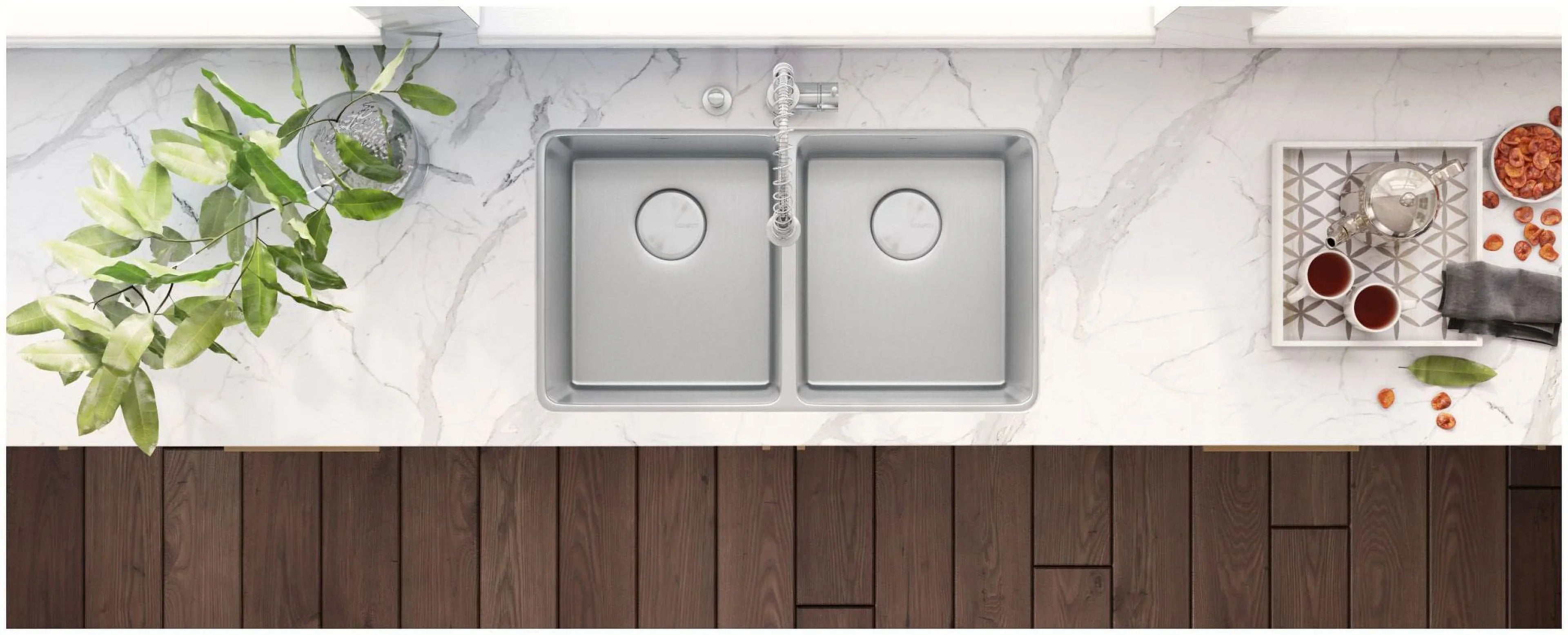 Ruvati USA RVM5099 31 in. Undermount 50-50 Double Bowl 16 Gauge Stainless Steel Kitchen Sink