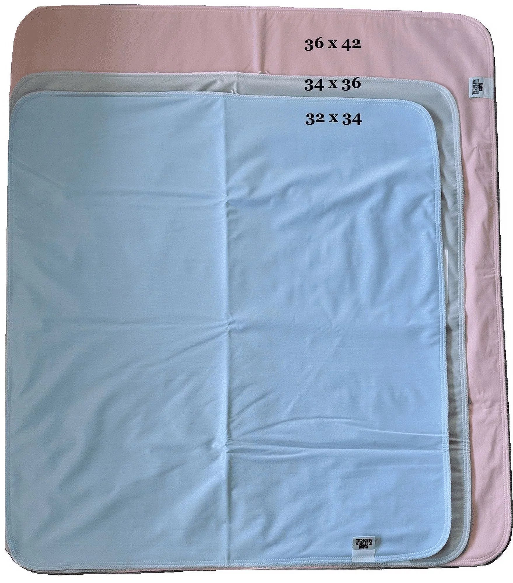 6 Pack Bed Pad Washable Incontinence Underpad - Absorbent Waterproof Urinary Protection for Seniors Children 34 x 36 Blue/Green