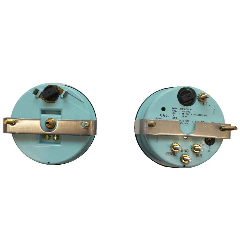 Teleflex Boat Gauge Set 69921 | 69922 Black Silver 3 1/4 Inch