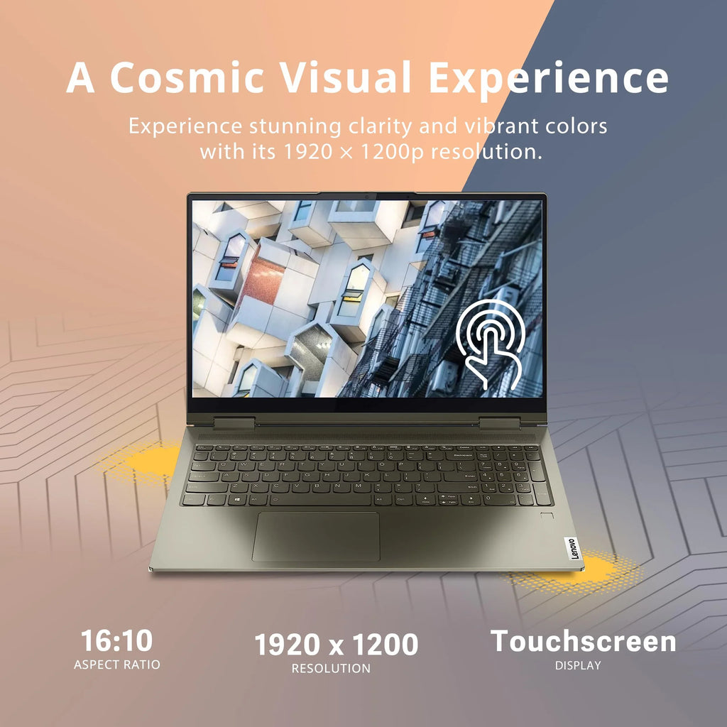 LENOVO Yoga 7i 2-in-1 360° 15.6" Touch Screen Laptop, Intel Evo PLatitudeform Core i7 1165G7, 12GB RAM, 1TB PCIe SSD, Intel Iris Xe Graphics, Backlit Keyboard, Win 11, Dark Moss, 32GB USB Card