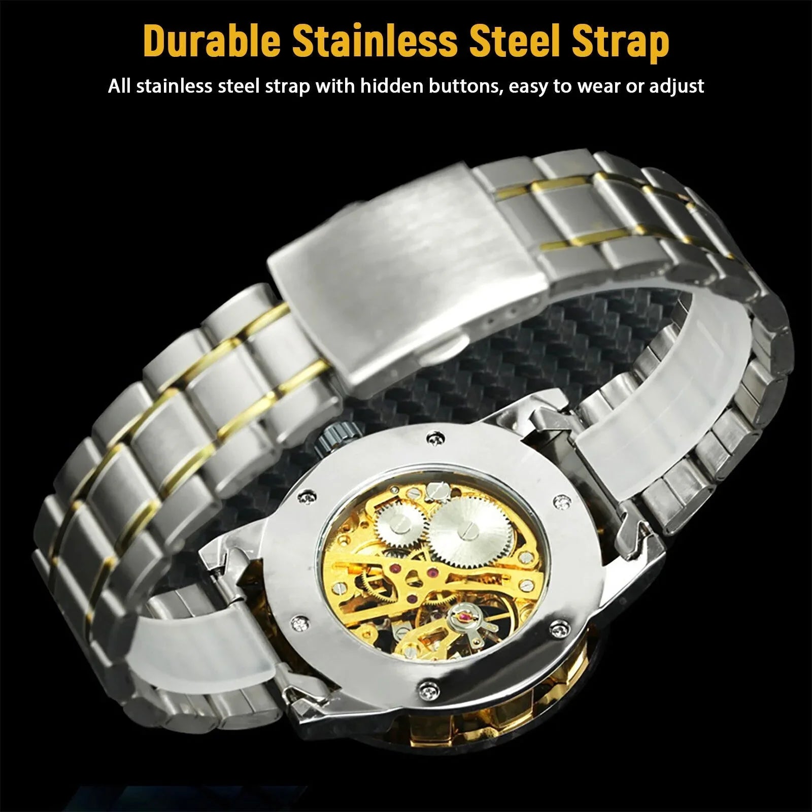 Men's Luxury Watch Waterproof Stainless Steel Automatic Mechanical Wristwatch US
