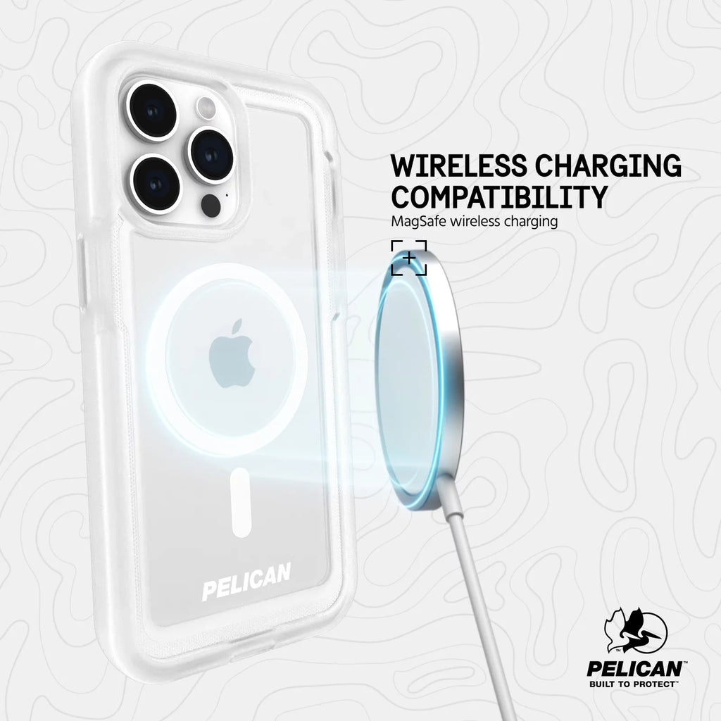 Pelican Voyager Series Apple iPhone 15 Pro Max Case with Belt Clip Holster [MagSafe Compatible] - Clear