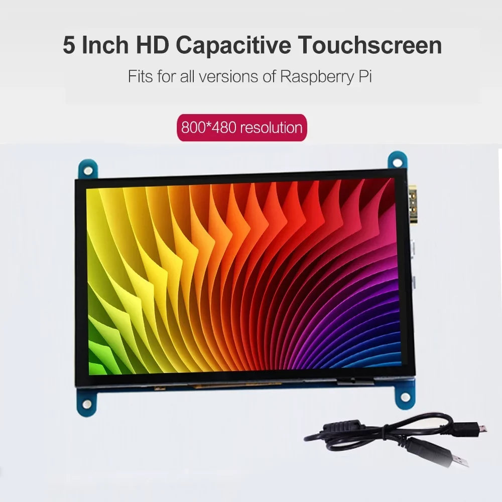 Andoer 5 Inch HD Capacitive Touchdisplay Display 800*480 Resolution Small Portable Monitor with USB HD Interface Compatible with Raspberry Pi Tool