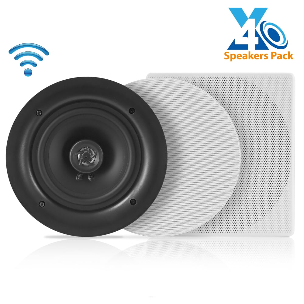 Pyle Audio 6.5 In 2 Way 200W Flush Mount Bluetooth Ceiling Wall Speakers, 4 Pack (4 Pack)
