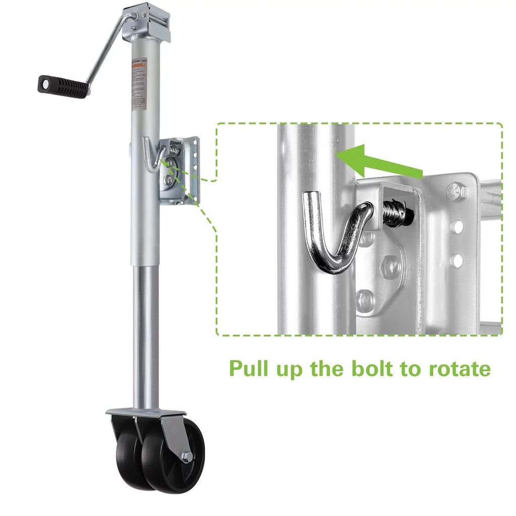 Weize Trailer Jack, Heavy Duty Swivel Boat Trailer Jack with Dual Wheels, 2000 lbs, 14" Lift