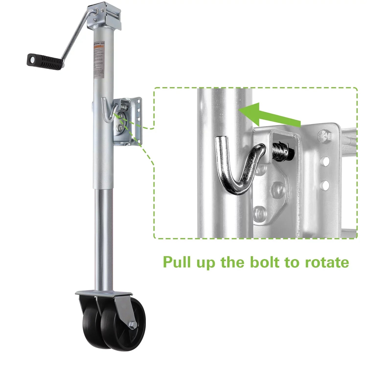 Weize Trailer Jack, Heavy Duty Swivel Boat Trailer Jack with Dual Wheels, 2000 lbs, 14" Lift