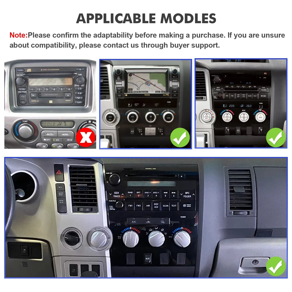 2+32G 10.1 inches Android 10 Double Din Car Stereo for Toyota Tundra 2007-2013 & Sequoia 2008-2018 IPS Touchdisplay Screen Car Radio with Carplay & Android Auto Support Backup Camera GPS Navi FM BT