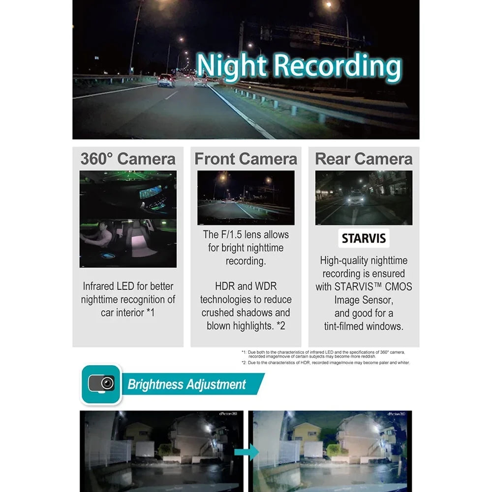 Razo Dash Cam DC4000RA, Simultaneous 3-Ch 360-Degree Recording, Records All Surroundings at Once, Covering All Blind Spots, Built-in GPS, G-Sensor Impact Detection with 32GB microSD Card - (Open Box)