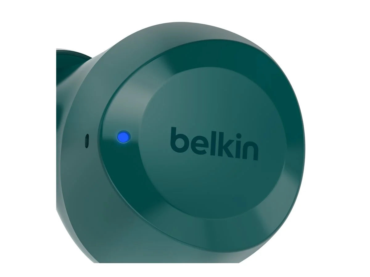 Belkin SoundForm™ Bolt, True Wireless Earbuds, Wireless Charging, IPX5 Sweat and Water Resistant, USB-C, Up to 28 Hours of Battery Life, iPhone, Galaxy, Pixel and More - Teal
