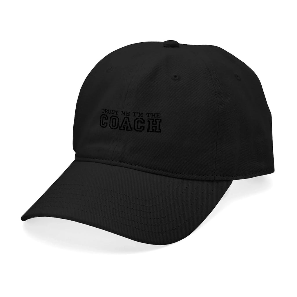 CafePress - Trust Me I'm The Coach Black Cap - Printed Adjustable Cotton Canvas Black Baseball Hat
