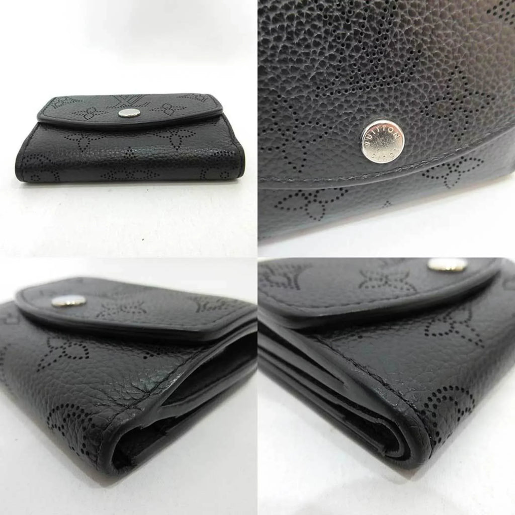 Pre-Owned Louis Vuitton Wallet Portofeu Ilysse XS Noir Black Mini Trifold Women's Monogram Mahina M67498 LOUISVUITTON (Good)