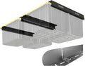 Overhead Garage Storage Rack, Ceiling Racks, Bin Organization System, Heavy Duty Metal Rack For Container, Supports Most Bins (Black, 4 Sets)