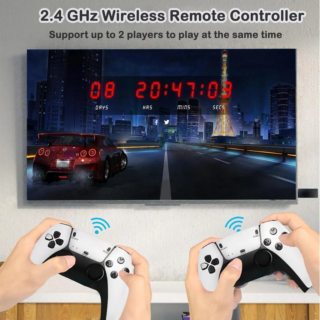 Wireless Retro Game Console, Plug and Play Video Game Stick Built in 20000+ Games,23 Classic EmuLatitudeors, 4K High Definition HD Output for TV with Dual 2.4G Wireless Controllers