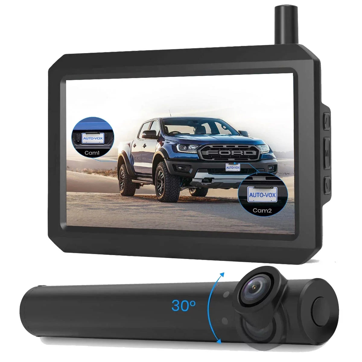 AUTO-VOX TW1 Wireless Backup Camera for Trucks, 3Mins DIY InstalLatitudeion, Mini Size Back Up Camera Systems for Car, Super Night Vision Rear/Front View with 5'' Monitor