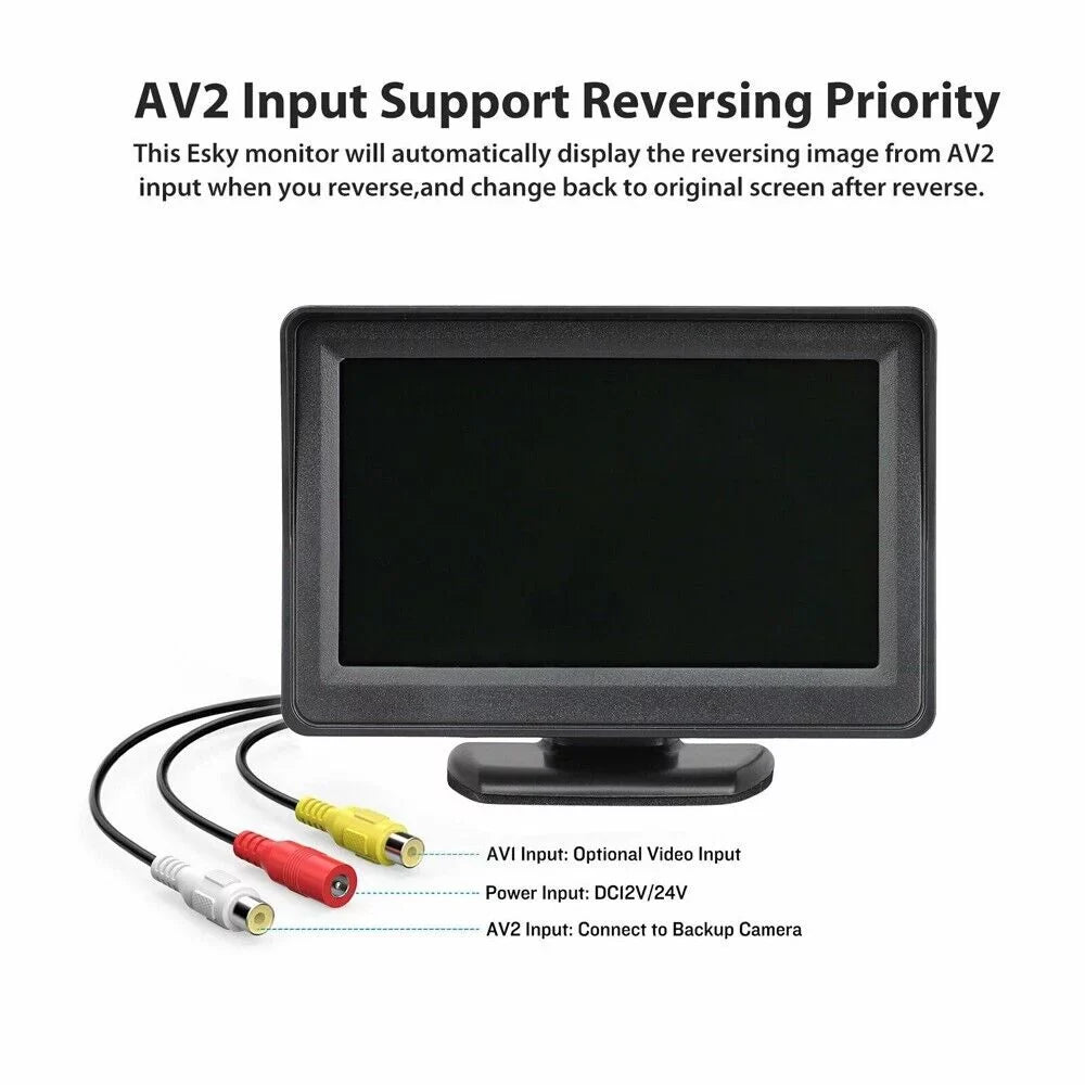 Wireless Car Backup Camera Rear View HD Parking System Night Vision+ 4.3 Monitor