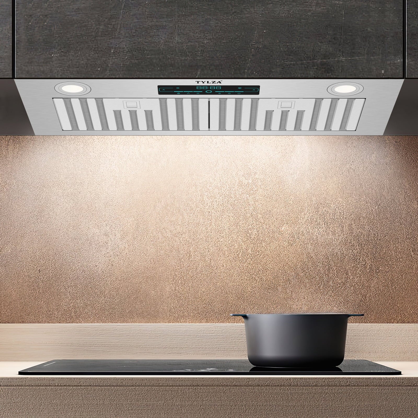 30" Under Cabinet Range Hood Kitchen Stove Vent Hood, with 900 CFM, 4 Speed Gesture Sensing&Touch Control Panel