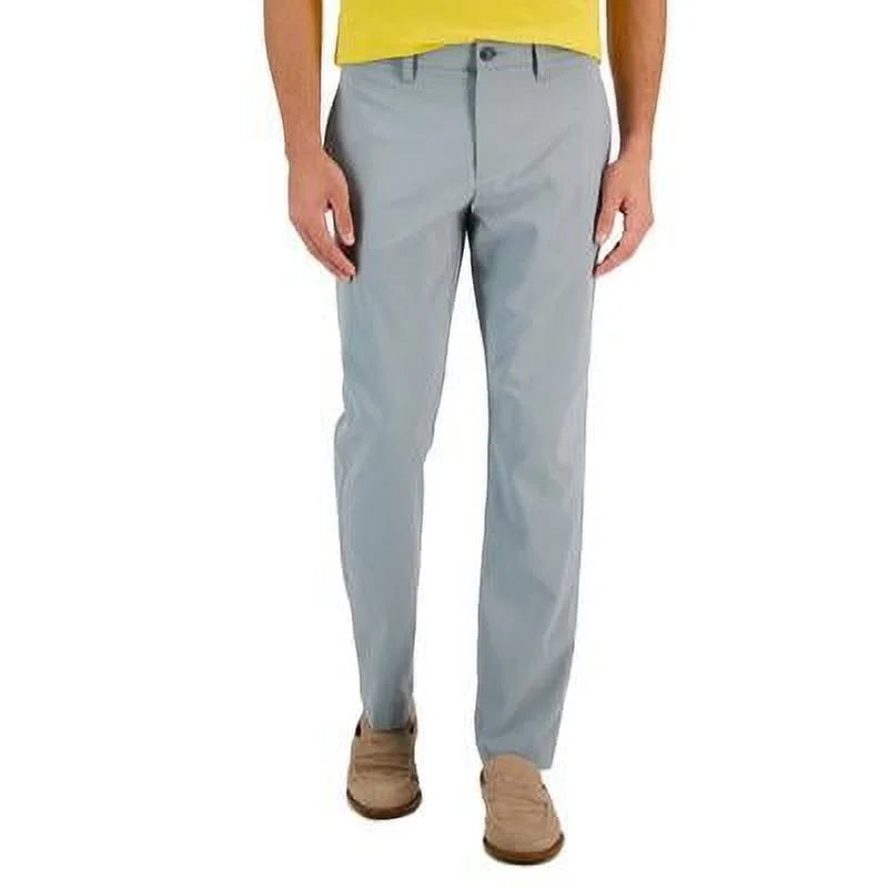 Perry Ellis Portfolio Men's Slim-Fit Solid Tech Pants in Monument Grey 36 x 34