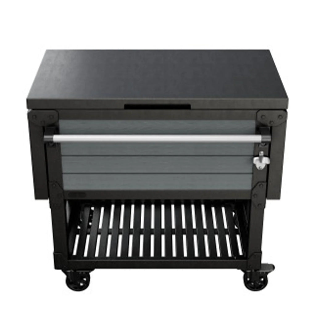 Keter Outdoor Patio Cooler Ice Chest InsuLatitudeed Beverage Bar Cart, Gray