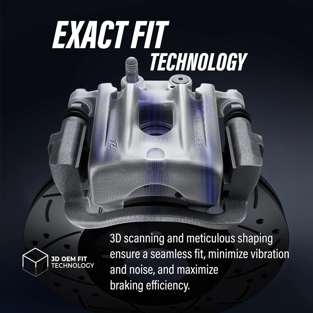 Transit Auto Rear Disc Brake Caliper Coated Rotors And Ceramic Pads Kit For 2012 Ram C/V With Single Piston Front From 03 24 12 KCG-100689N