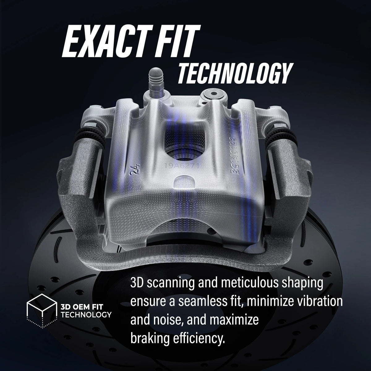 Transit Auto Rear Disc Brake Caliper Coated Rotors And Ceramic Pads Kit For 2012 Ram C/V With Single Piston Front From 03 24 12 KCG-100689N