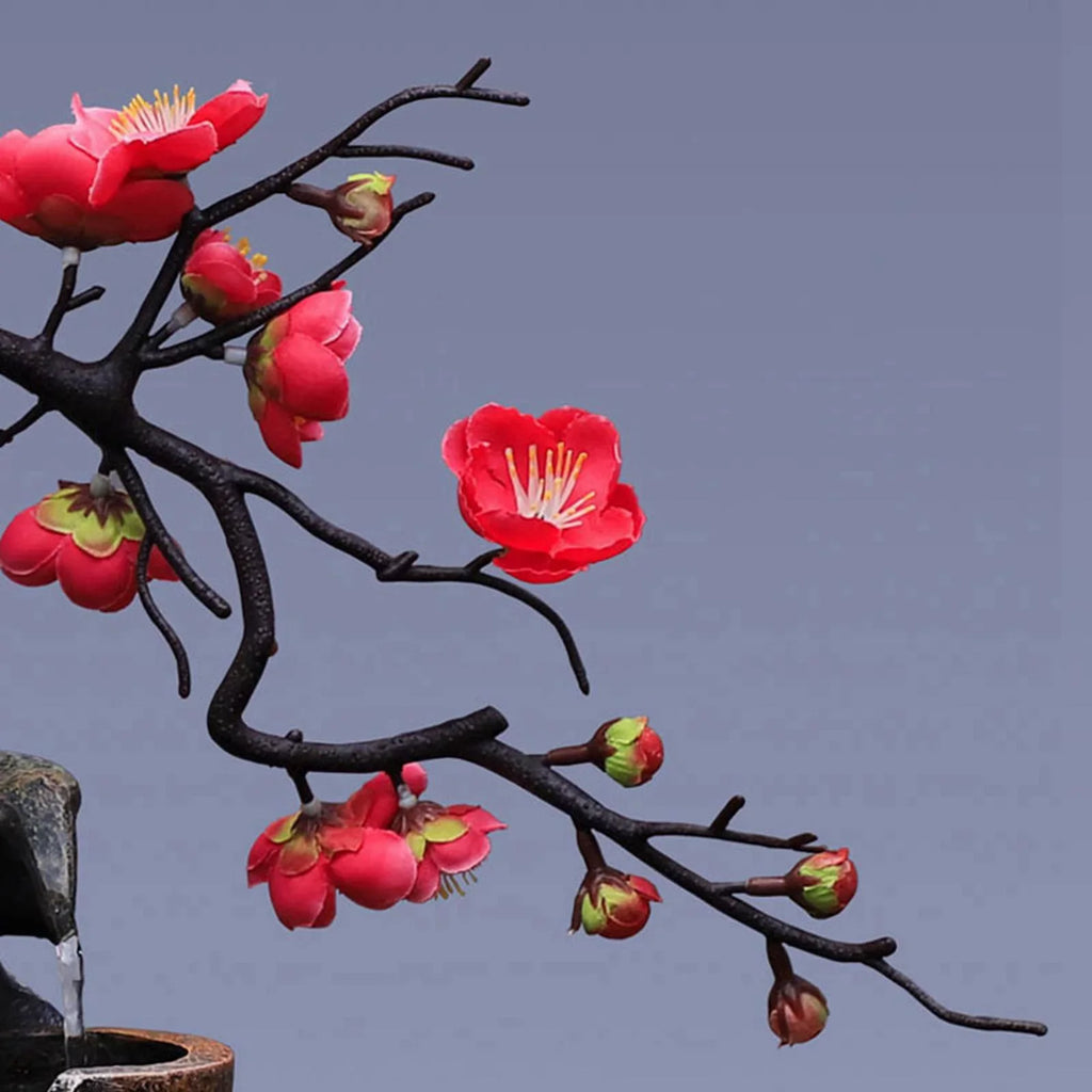 Creative SimuLatitudeion VaseThree-dimensional Tabletop Water Fountain Soothing Relaxation Flower Vase Craft Feng Shui Waterfall Fountains for Garden Office Living room Desk Decor Gifts