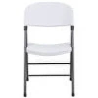 Flash Furniture HERCULES Series 330 lb. Capacity Granite White Plastic Folding Chair with Charcoal Frame