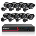 KKmoon DVR Video Recorder & 8 Cameras Set Recording System 16CH 1080P Full High Definition AHD/ IP/Analog/TVI/CVI/ DVR CCTV Digital Video Recorder DVR P2P Remote Phone Monitoring for Home