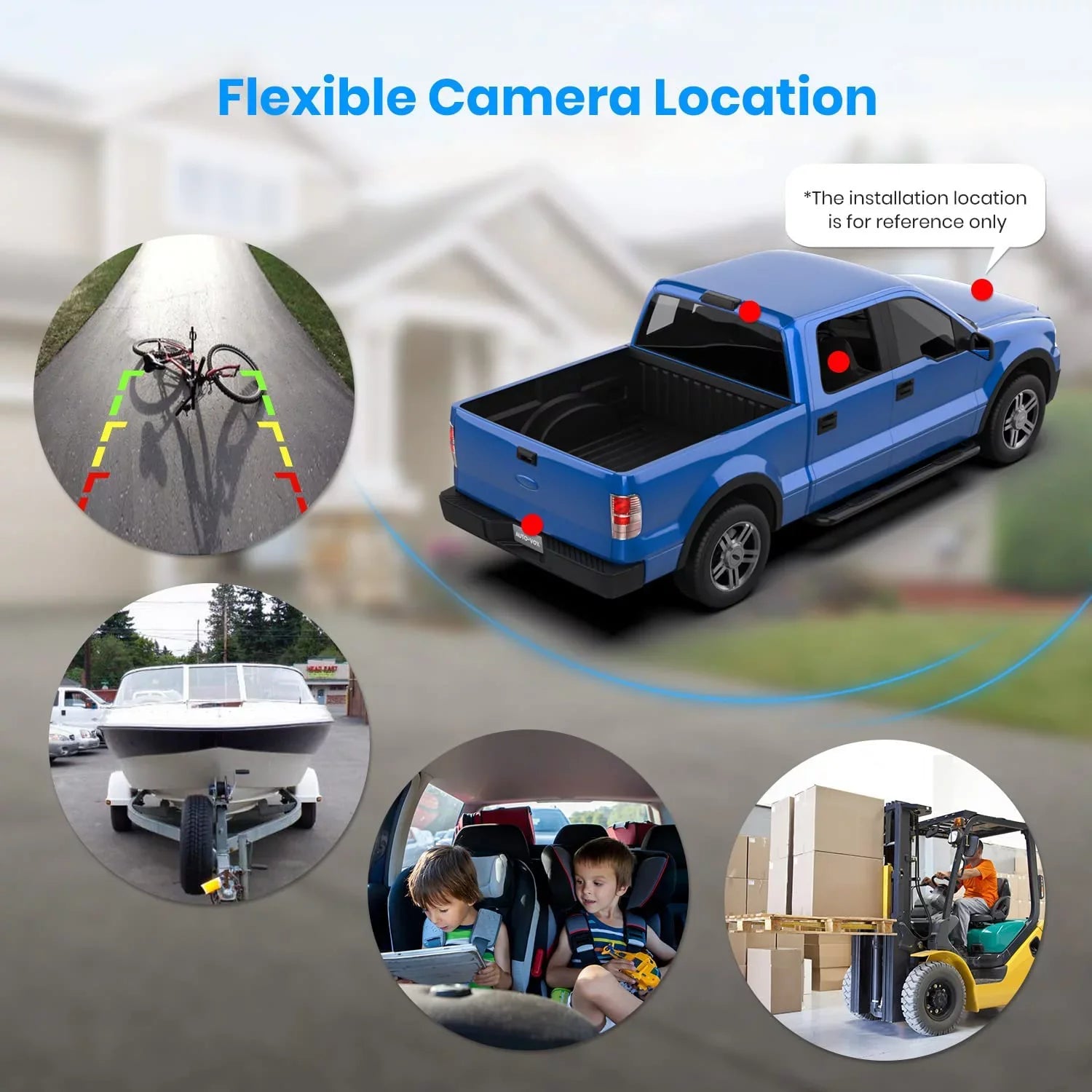 AUTO-VOX TW1 Wireless Backup Camera for Trucks, 3Mins DIY InstalLatitudeion, Mini Size Back Up Camera Systems for Car, Super Night Vision Rear/Front View with 5'' Monitor