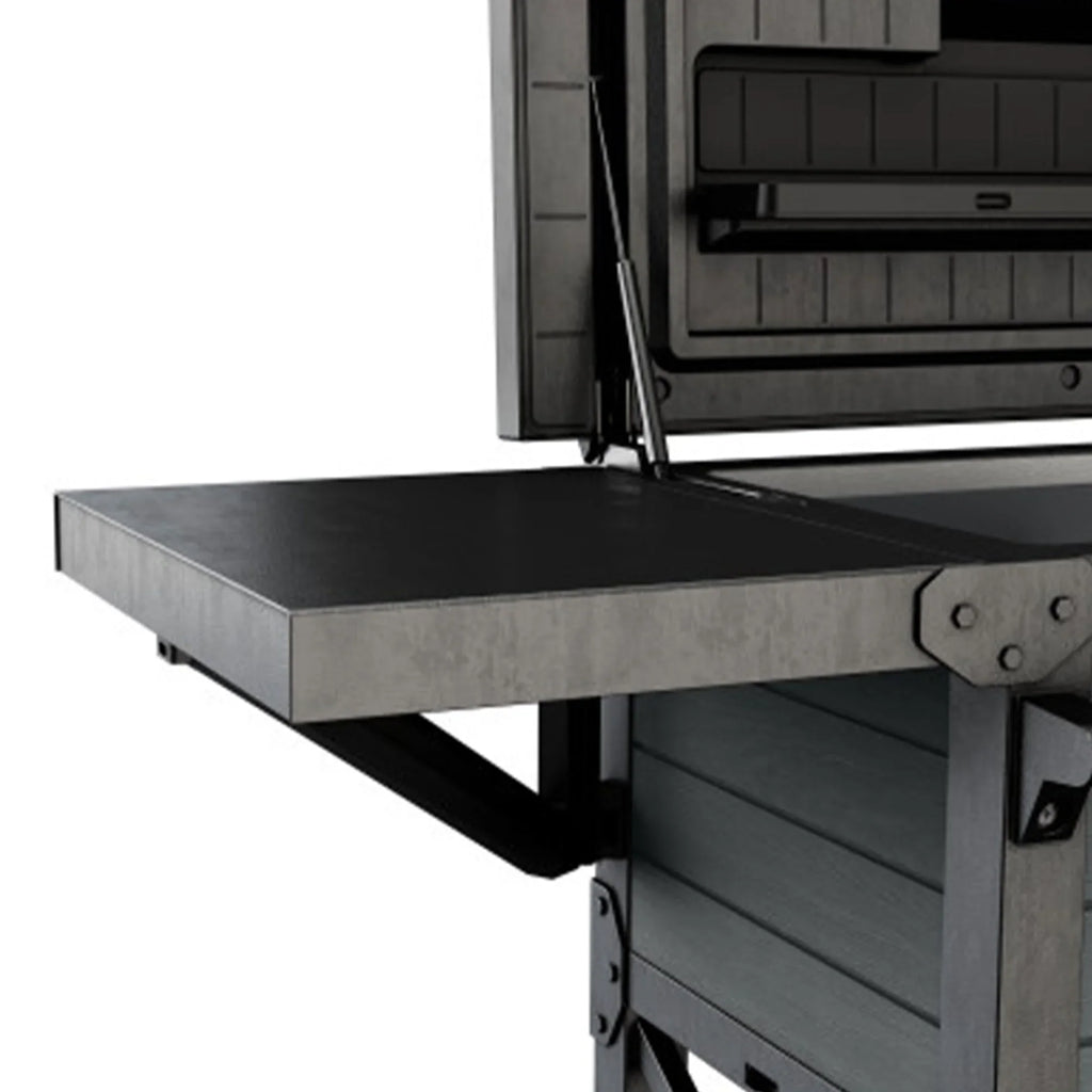 Keter Outdoor Patio Cooler Ice Chest InsuLatitudeed Beverage Bar Cart, Gray