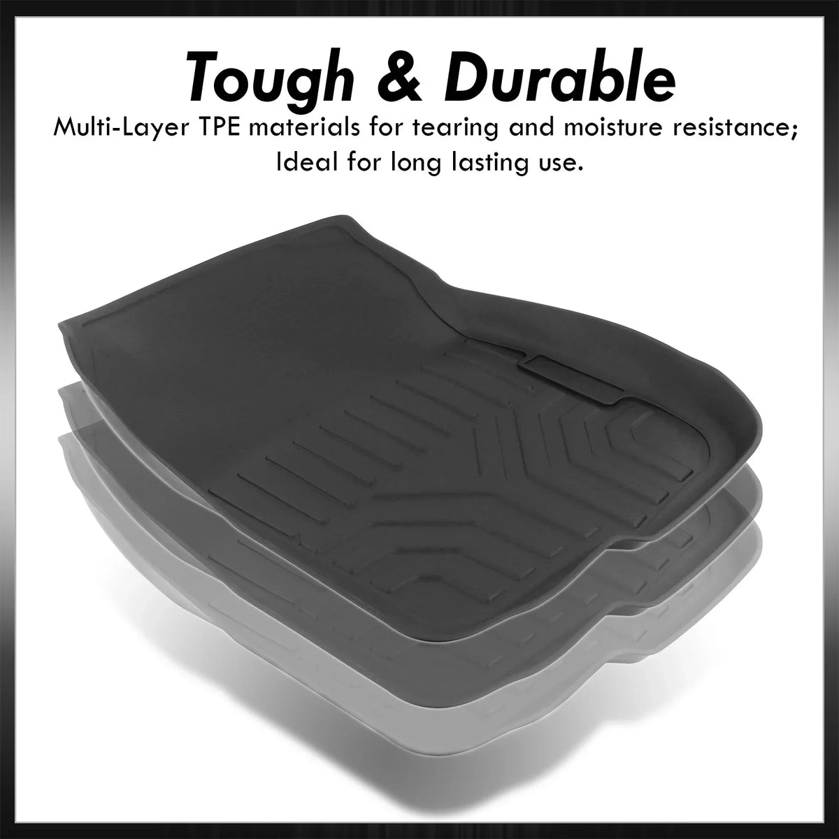 AJP Distributors 3-Piece All Weather Season Proof Guard TPE Rubber Floor Mats Liner Front Rear Set Compatible/Replacement For Honda CR-V CRV SUV RW RT 2017 2018 2019 2020 2021 2022 17 18 19 20 21 22