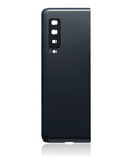 Replacement Back Cover Glass With Camera Lens Compatible For Samsung Galaxy Fold 4G (F900) (Aftermarket Plus) (Cosmos Black)