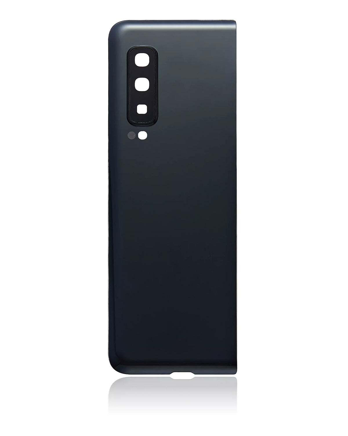 Replacement Back Cover Glass With Camera Lens Compatible For Samsung Galaxy Fold 4G (F900) (Aftermarket Plus) (Cosmos Black)